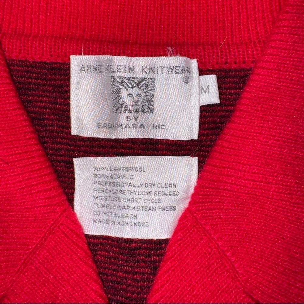 NWT Anne Klein knit wear wool Red Leopard Sweater size medium - Picture 2 of 10